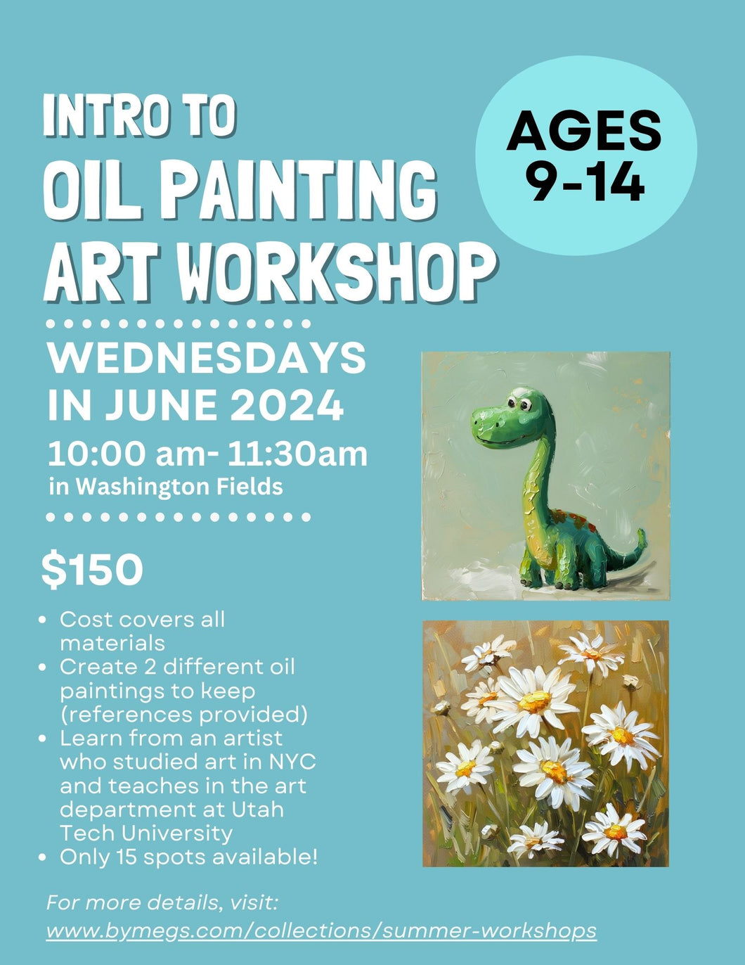 Summer Workshop for Young Artists: Intro to Oil Painting